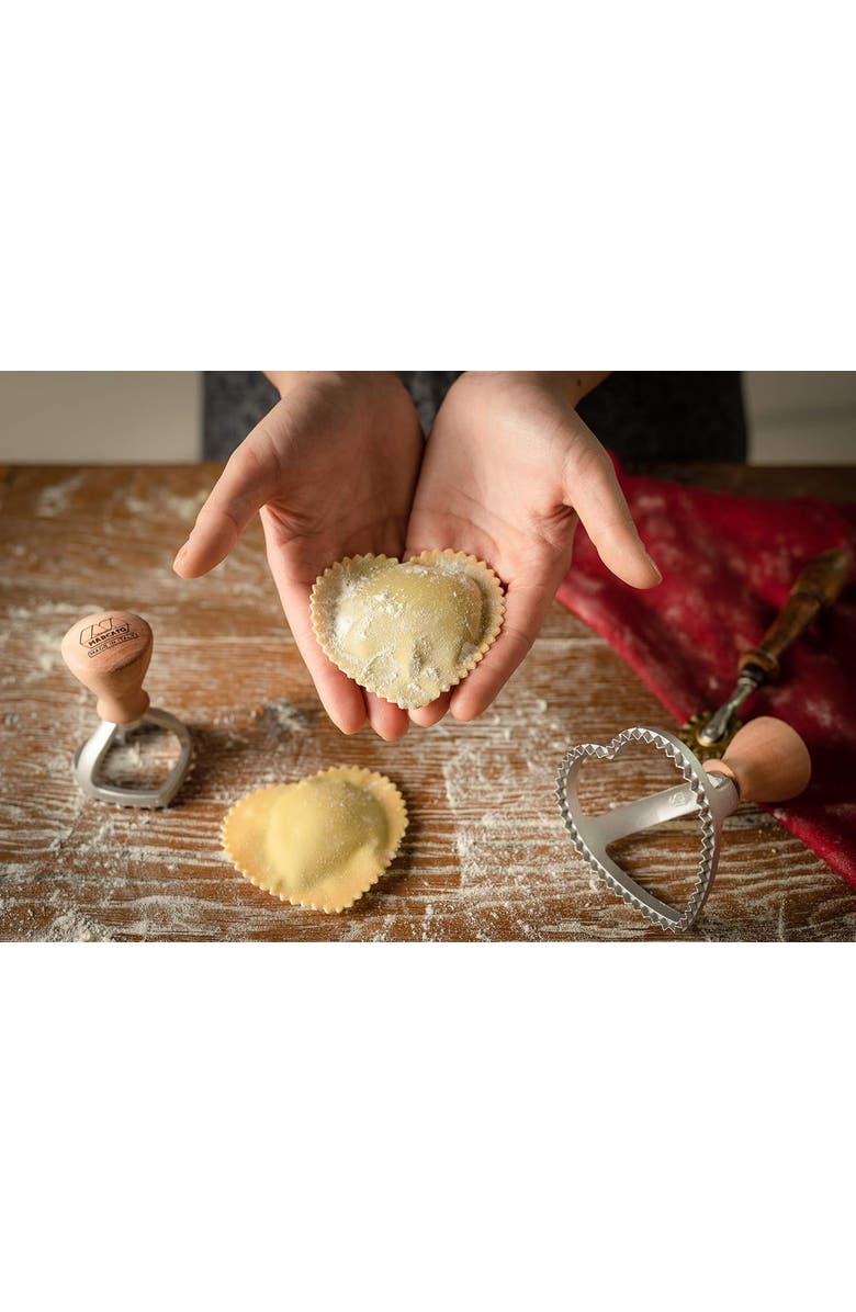 Marcato Classic Ravioli Maker Stamp, Heart Shape, 2-Inch, Alternate, color, Silver