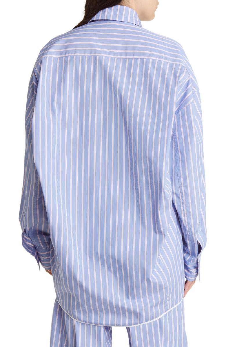NACKIYÈ Breakfast Club Stripe Oversize Cotton Button-Up Shirt, Alternate, color,