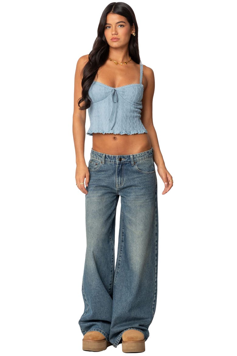 Lacey Stretch Cotton Blend Knit Tank, Alternate, color, LIGHT-BLUE