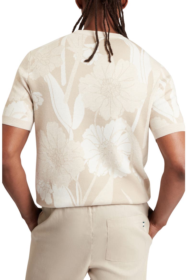Baryn Floral Short Sleeve Sweater, Alternate, color, TAUPE
