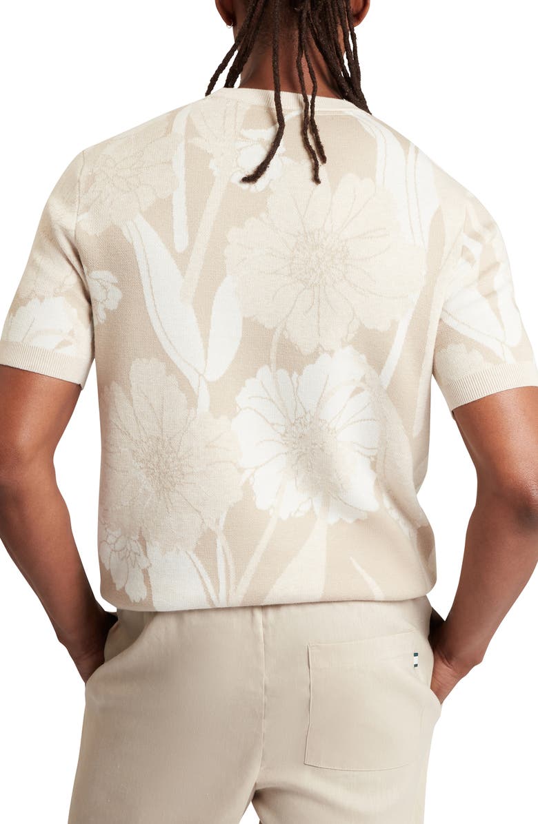 Ted Baker Baryn Floral Short Sleeve Sweater, Alternate, color, 