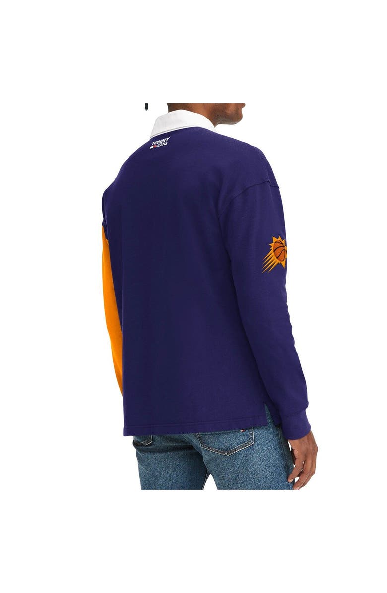 TOMMY JEANS Men's Tommy Jeans Purple/Orange Phoenix Suns Ronnie Rugby Long Sleeve T-Shirt, Alternate, color, Purple