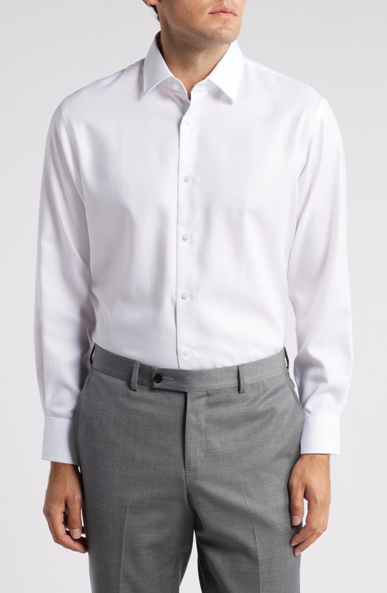 Nordstrom Traditional Fit Cotton Oxford Non-Iron Dress Shirt, Main, color, White Royal Oxford