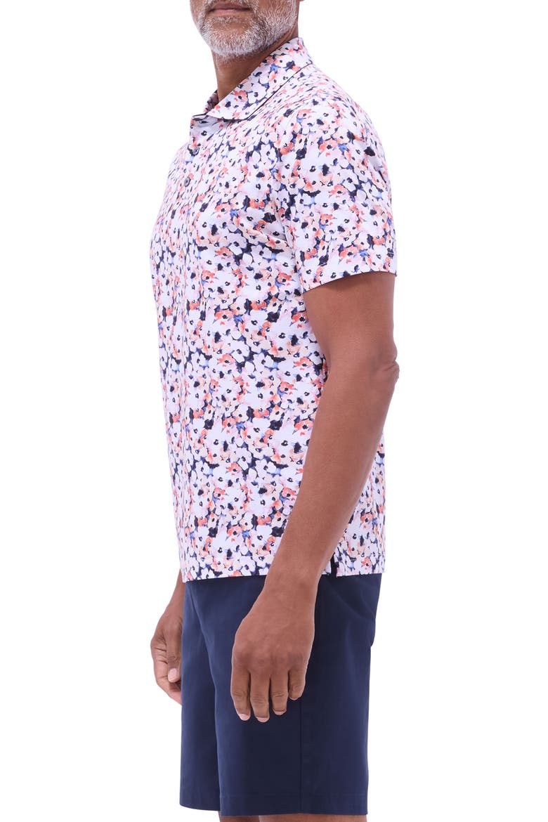 Hendrix Digital Floral Print Pima Cotton Polo, Alternate, color, NAVY