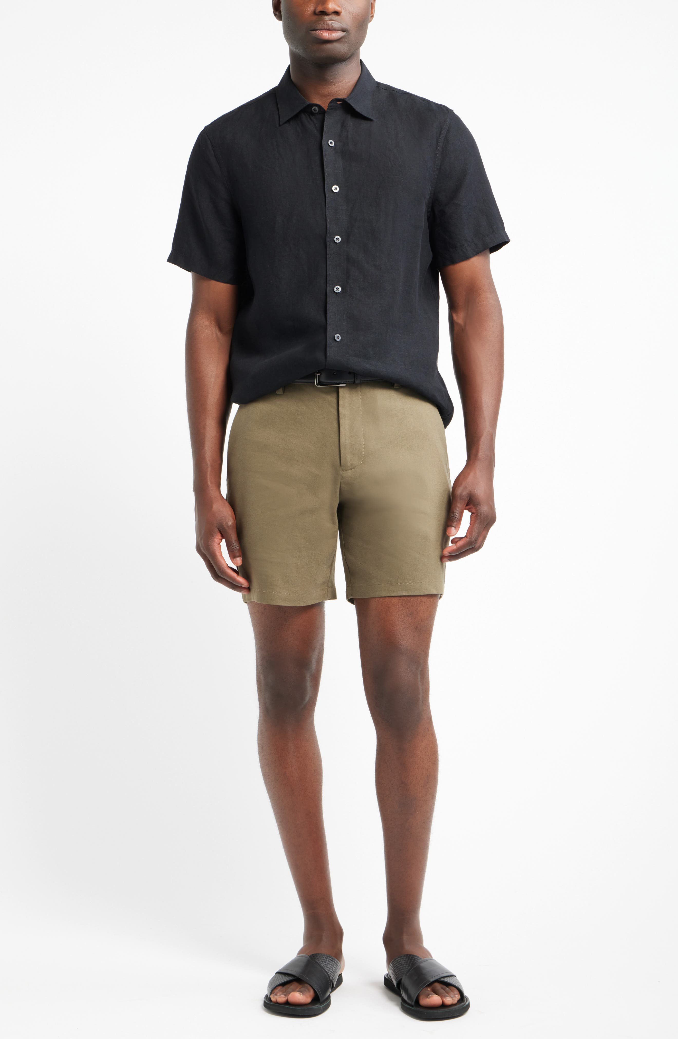 Мужские рубашки Nordstrom Short Sleeve Linen Button-Up Shirt — фото 2