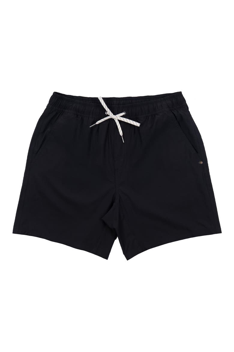 Elastic Waist Shorts with Liner, Main, color, BLACK