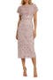 Cap Sleeve Column Midi Dress With Floral Beading