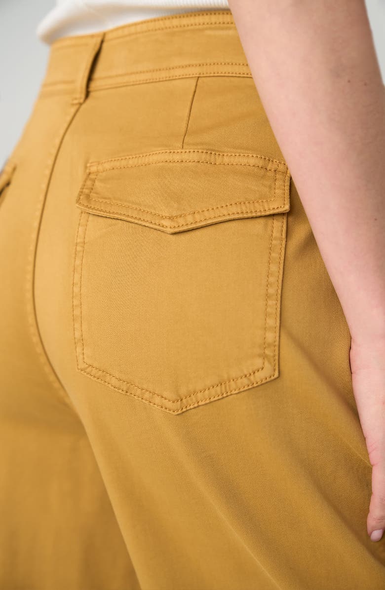 Liverpool Pleated Cotton Blend Pants, Alternate, color, Gold Rush
