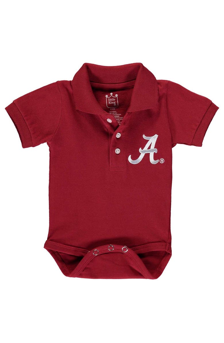 LITTLE KING Infant Crimson Alabama Crimson Tide Polo Bodysuit, Main, color, Crimson