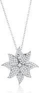 SUZY LEVIAN Rose Pavé Cubic Zirconia Flower Pendant Necklace