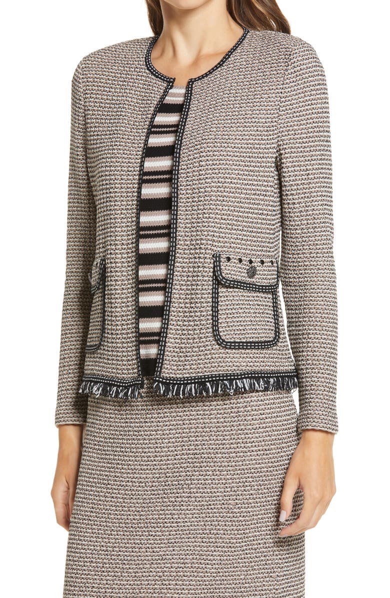 Ming Wang Tweed Knit Jacket, Main, color, 