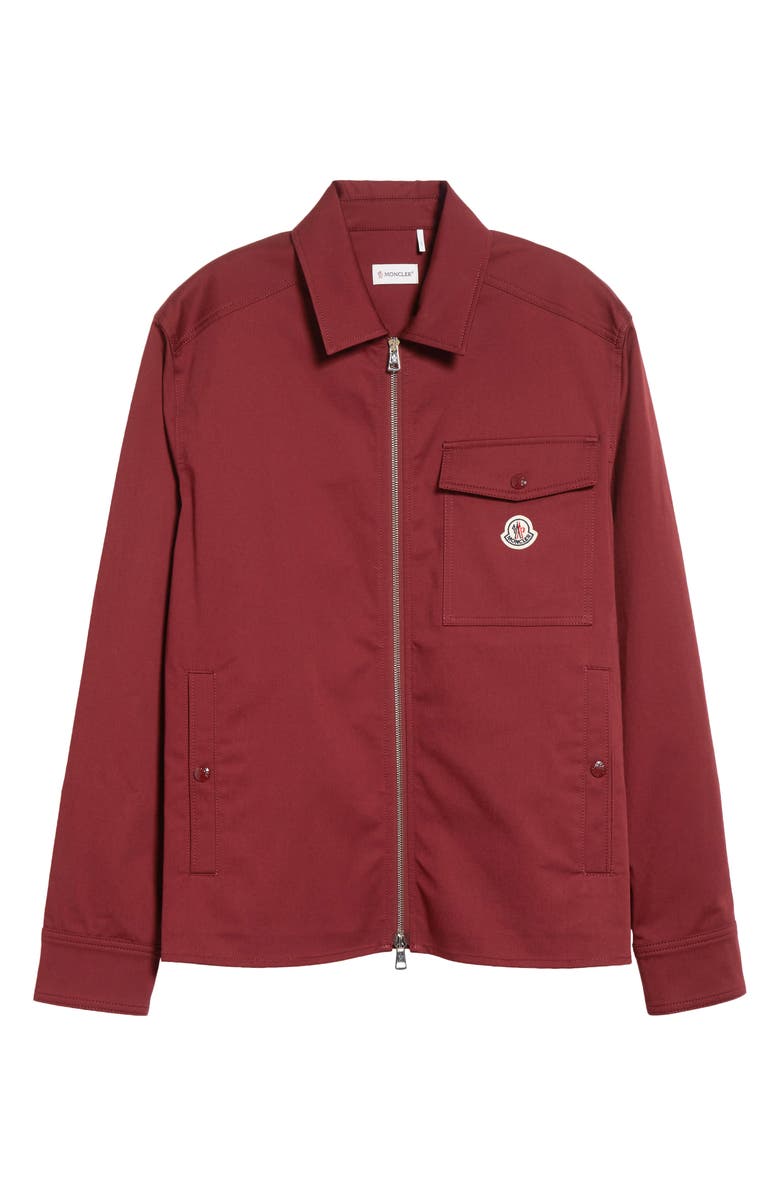 Moncler Stretch Cotton Zip Shirt, Main, color, Port Royale