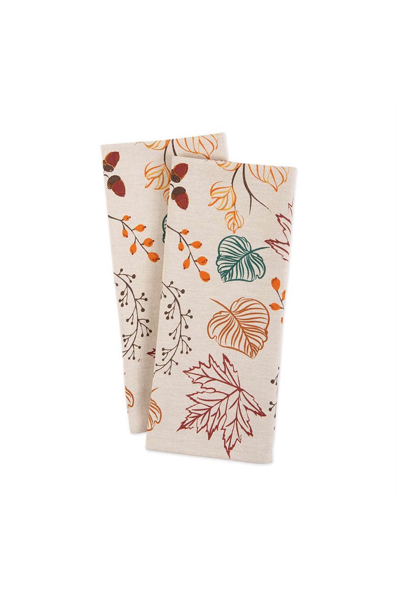 Autumn Leaves Printed Dishtowel Set/2, Alternate, color, Autumn Leaves