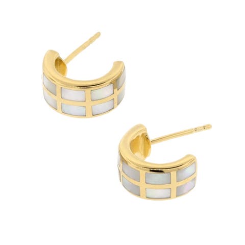 Dash Huggie Earring Set In Sterling With 18K Gold Overlay