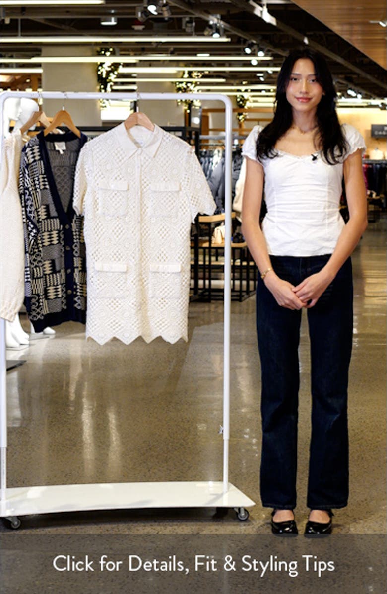 Aries Crochet Cotton Mini Shirtdress, sales video thumbnail