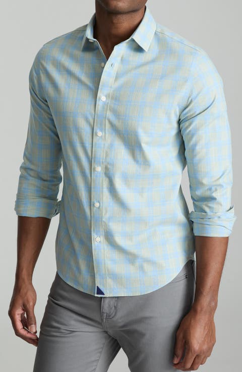Clark Plaid Slub Wrinkle Free Cotton Button-Up Shirt