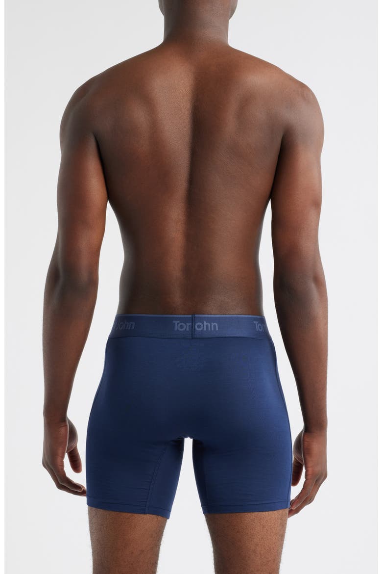 3-Pack Second Skin 6-Inch Stretch Modal Boxer Briefs, Alternate, color, DRESS BLUES/ BLUE QUARTZ/CANAL