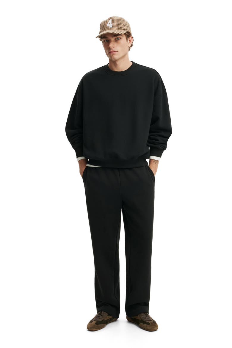 Men's Relaxed Crew Sweater, Alternate, color, Black