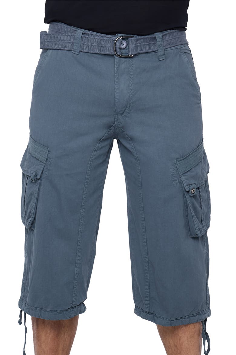 Belted Cargo Shorts, Alternate, color, STEEL