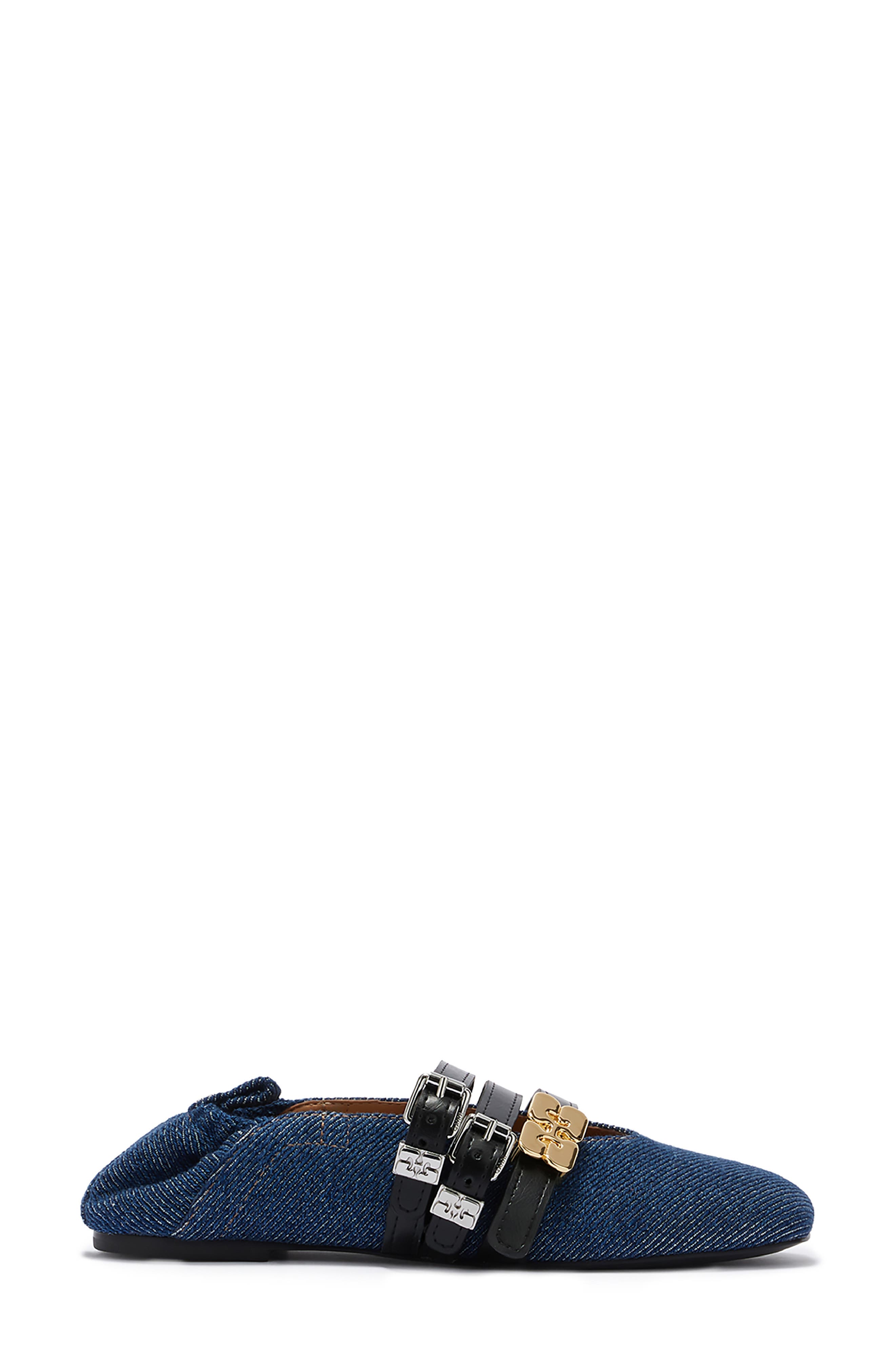 Ganni Mary Jane Ballet Flat, Alternate, color, Dark Blue Vintage