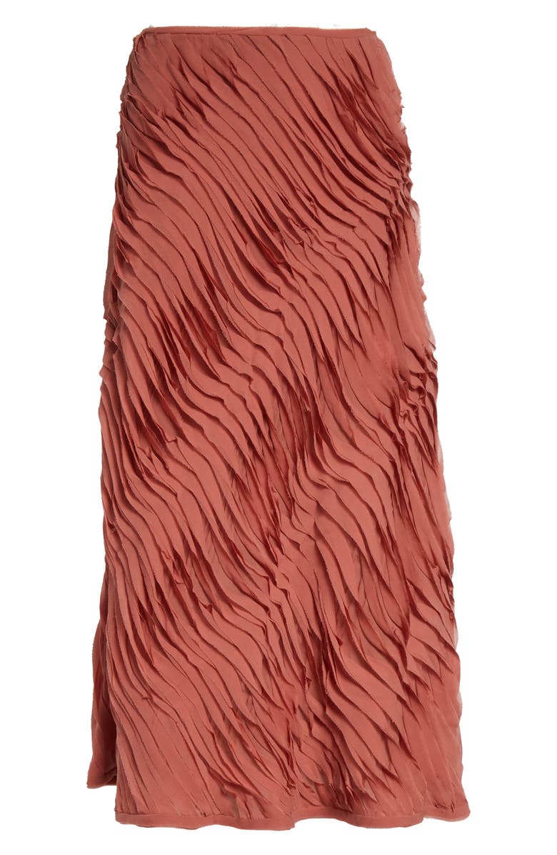Ulla Johnson Amiko Tiered Midi Skirt, Alternate, color, Chestnut