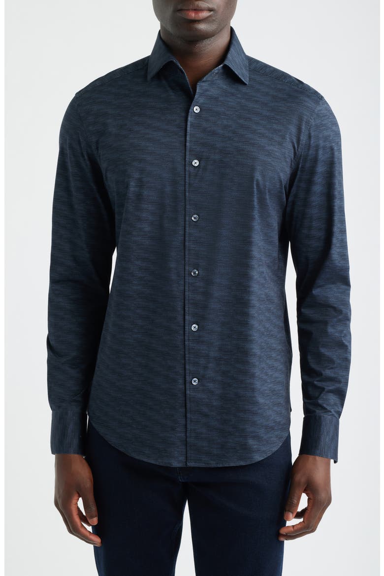 Devon OoohCotton® Button-Up Shirt, Main, color, MIDNIGHT