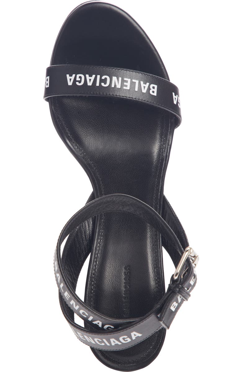 Balenciaga Block Heel Logo Sandal, Alternate, color,