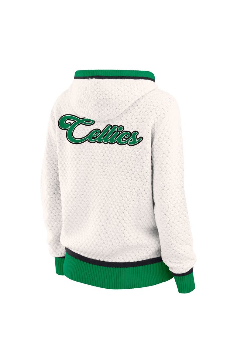 WEAR by Erin Andrews Women's WEAR by Erin Andrews Cream Boston Celtics Plus Size Hoodie Sweater, Alternate, color, Cream