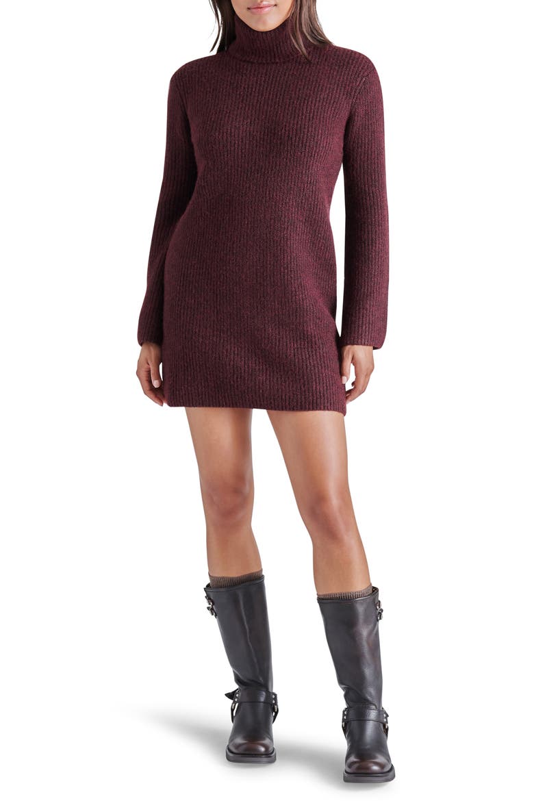 Abbie Long Sleeve Sweater Minidress, Main, color, FIG