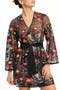 Botannica Floral Embroidered Tie Waist Cover-Up Robe