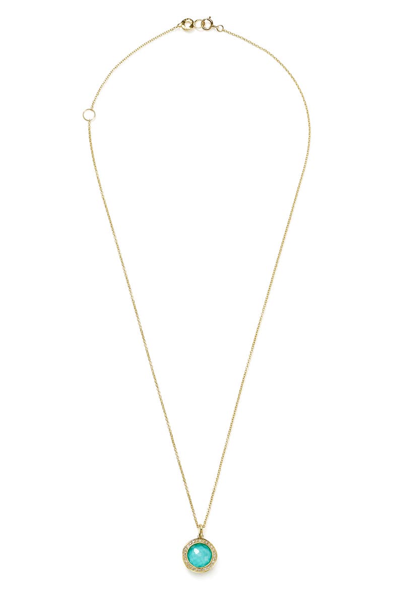 Lollipop Mini Pendant Diamond Necklace, Alternate, color, TURQUOISE