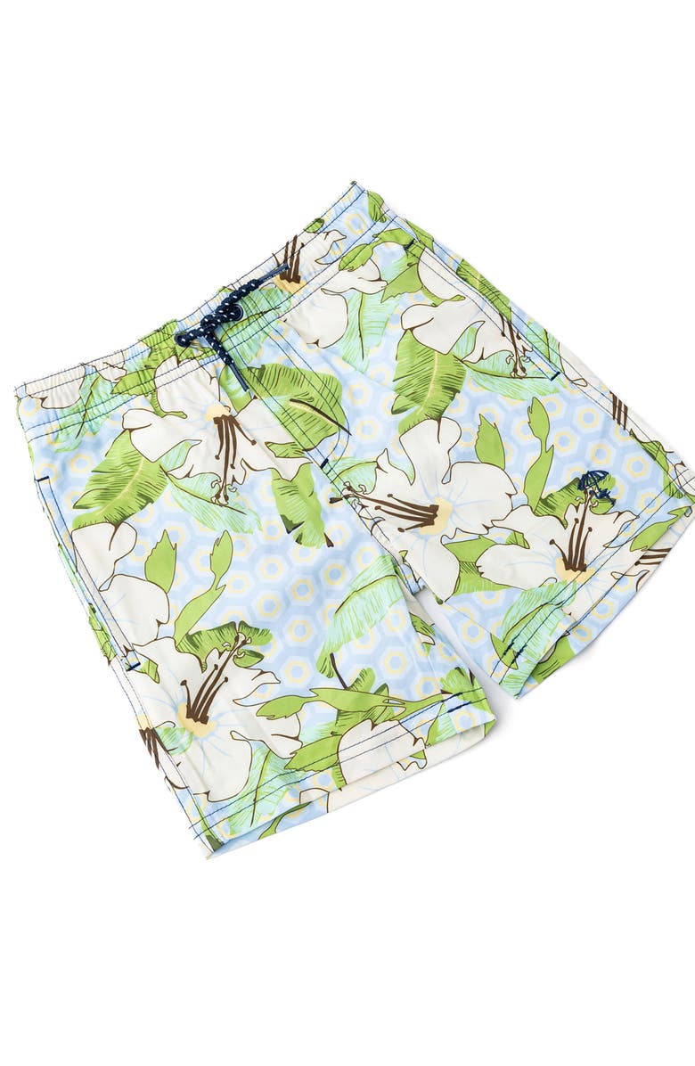 Shade Critters Hibiscus Swim Trunks, Alternate, color, Blue