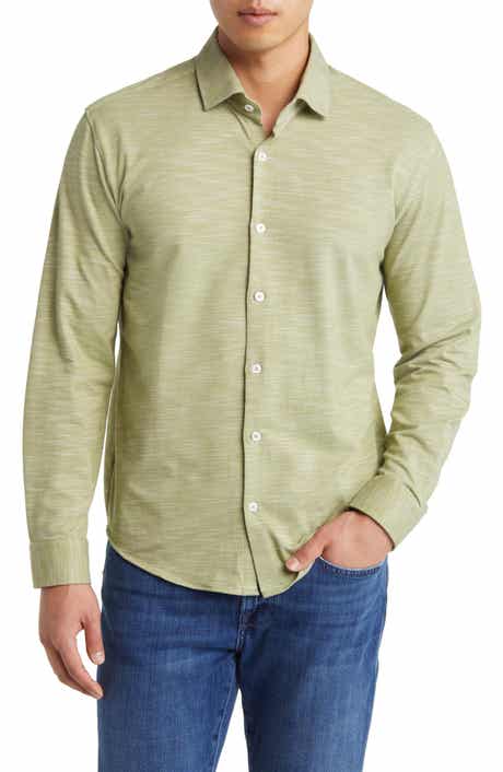 Slub Knit Button-Up Shirt