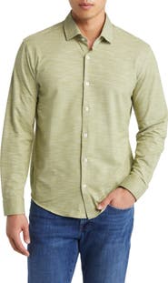 Stone Rose Slub Knit Button-Up Shirt