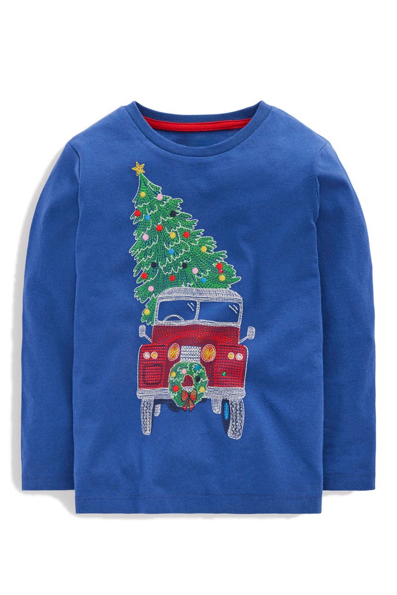 Kids' Holiday Glow in the Dark Superstitch Cotton Graphic T-Shirt, Main, color, FESTIVE JEEP XMAS TREE