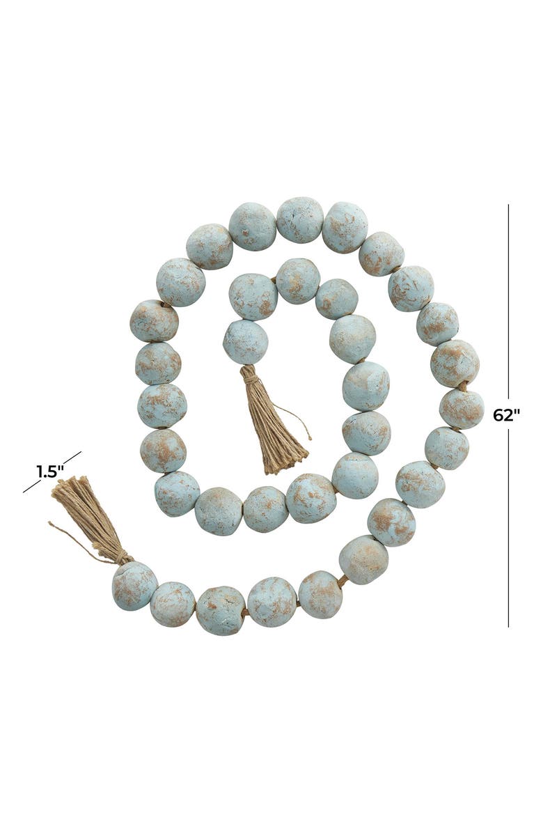 WILLOW ROW Ceramic & Tassel Garland, Alternate, color, Teal