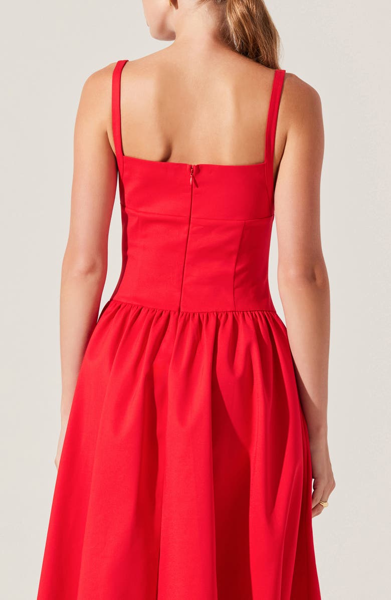 ASTR the Label Jevi Sleeveless Bubble Midi Dress, Alternate, color, Red