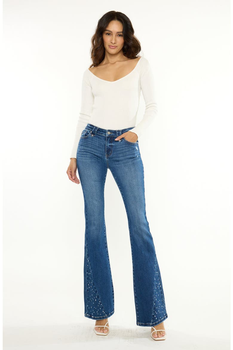Rickie Low Rise Western Flare Jeans, Main, color, Dark Wash