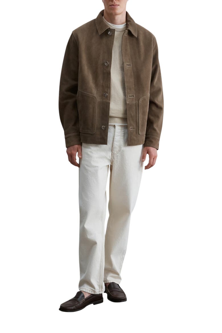 Pocket Suede Jacket, Alternate, color, Khaki