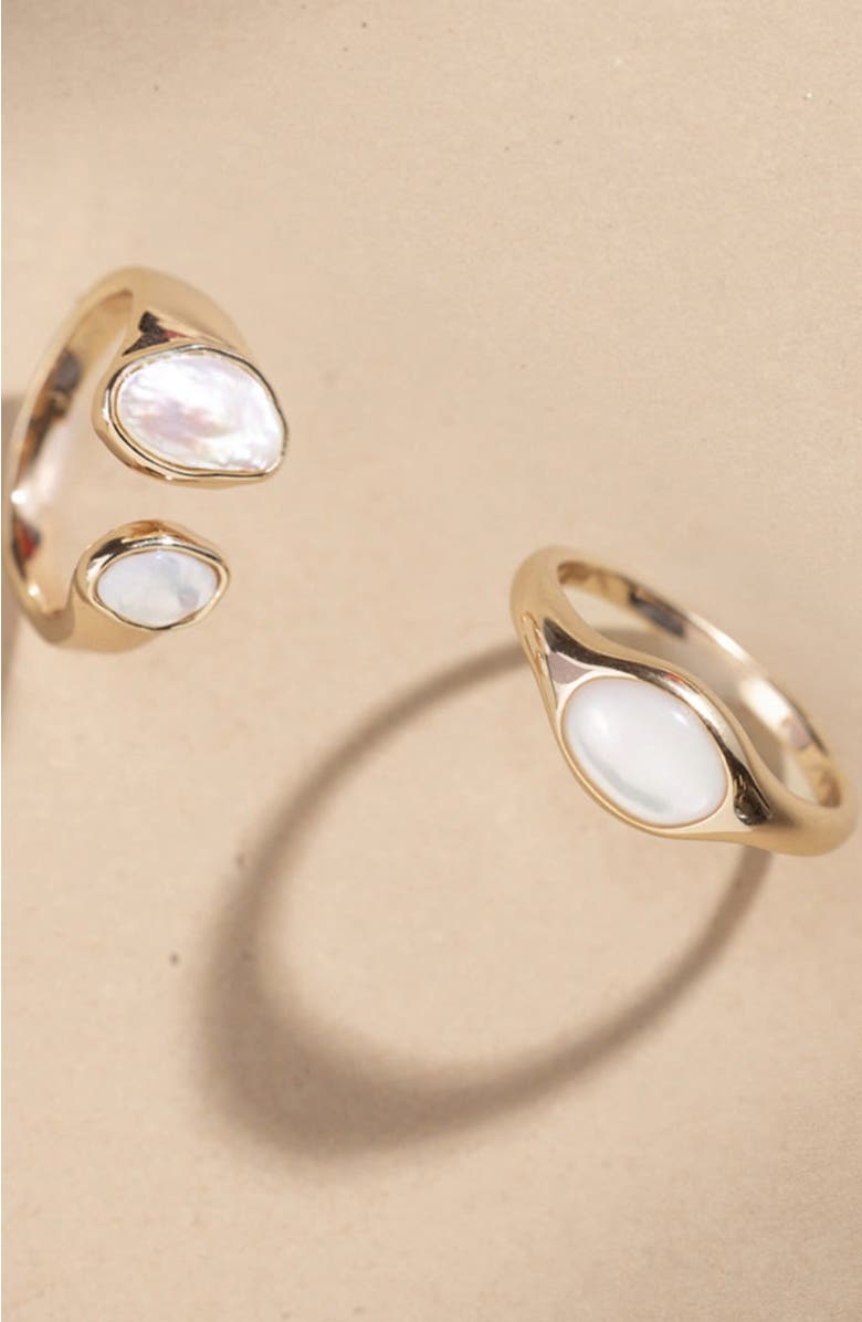 MADE BY MARY Baroque Pearl Statement Ring, Alternate, color, Gold Vermeil