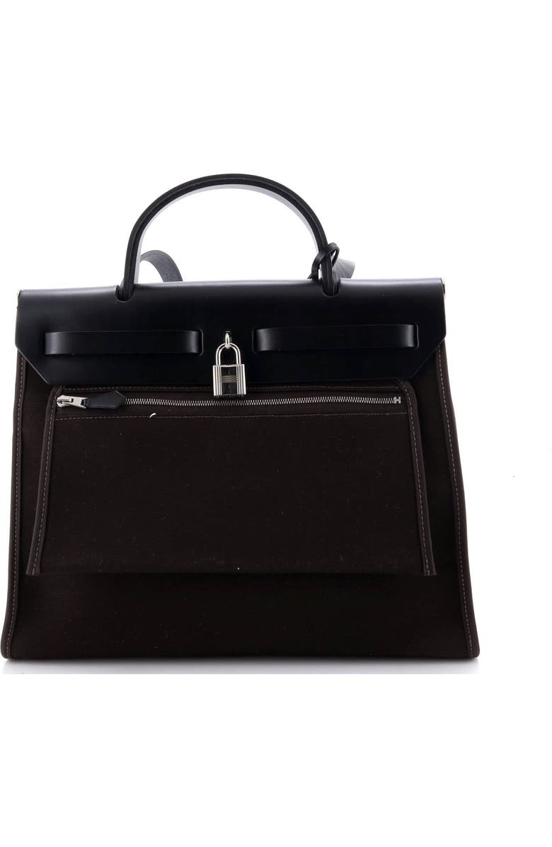 Pre-Owned Hermes Herbag Zip Leather and Toile 31, Alternate, color,