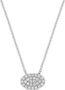Bony Levy Mika 18K White Gold Pavé Diamond Oval Pendant Necklace