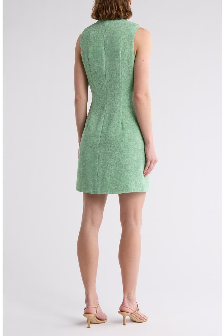 Linda Sleeveless Blazer Dress, Alternate, color, GREEN TWEED