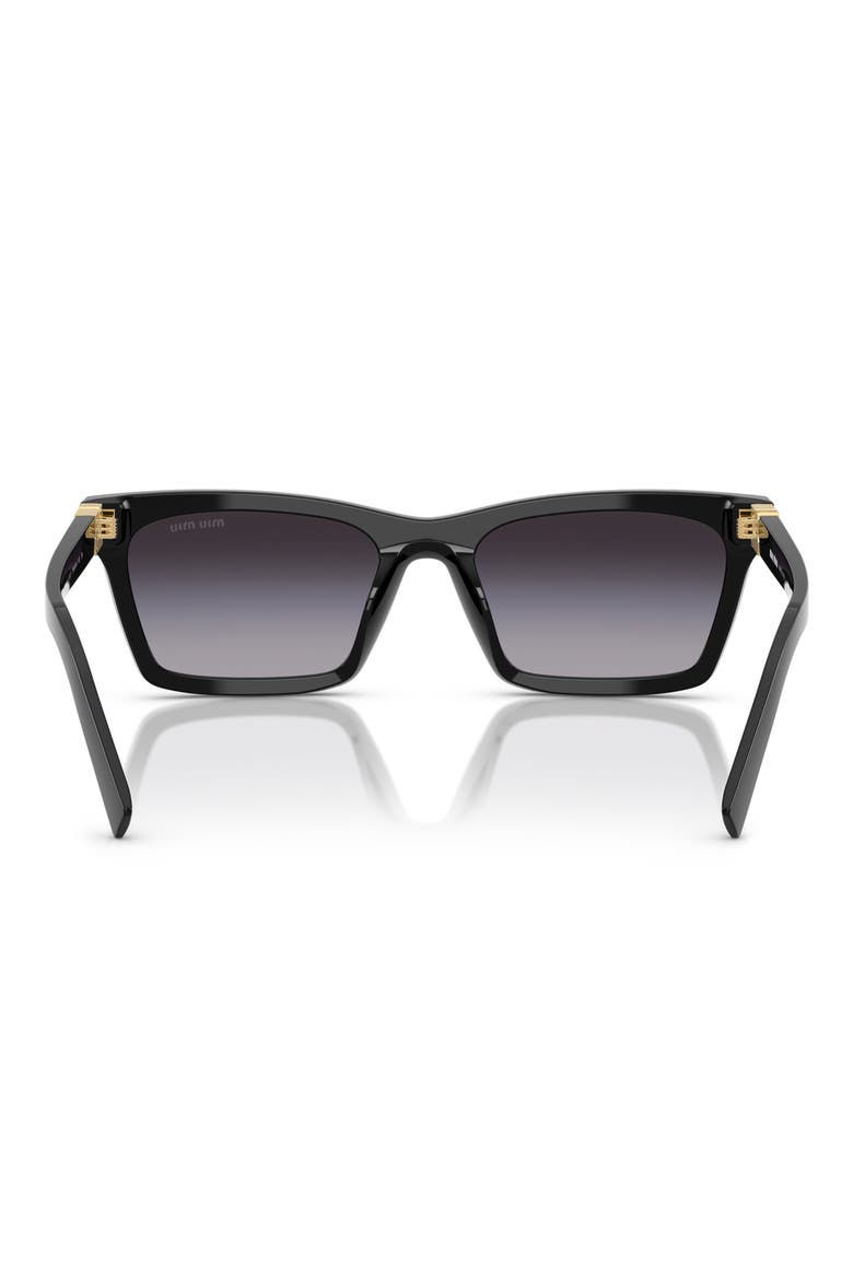 55mm Gradient Rectangular Sunglasses, Alternate, color, BLACK / GREY GRADIENT
