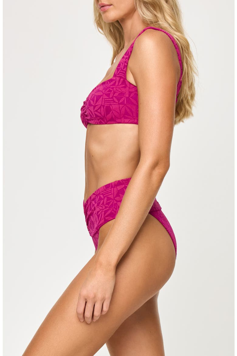 Marlee Jacquard Bikini Top, Alternate, color, BERRY