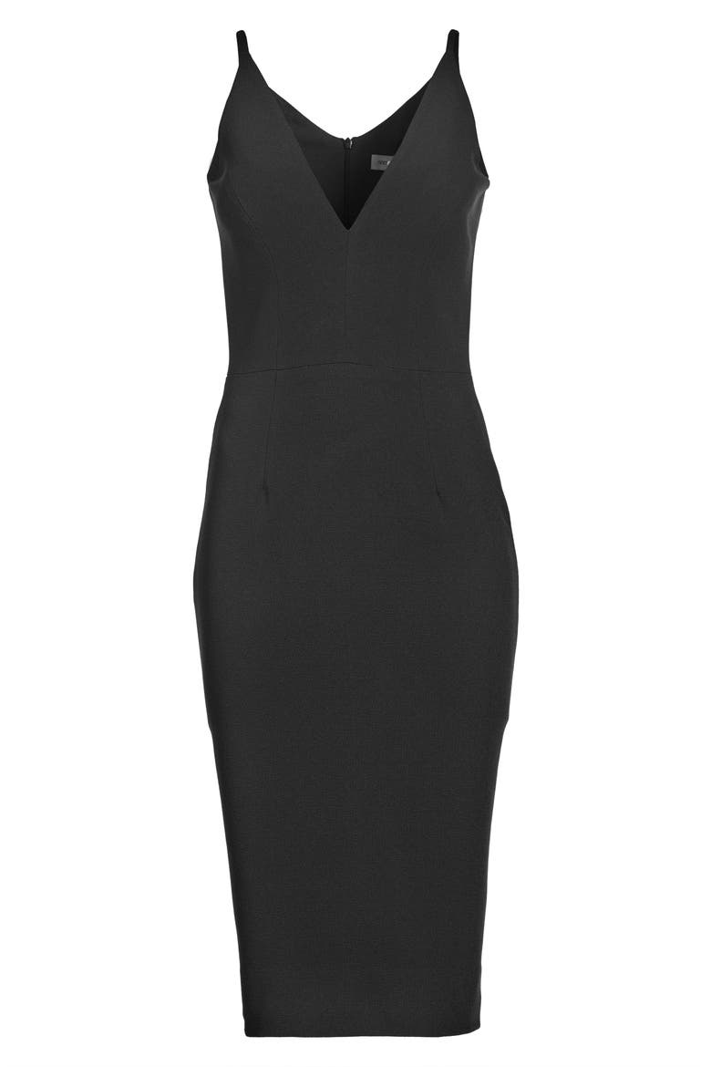 Lyla Crepe Cocktail Dress, Alternate, color, BLACK
