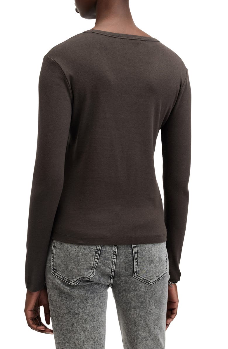 AllSaints Stevie Long Sleeve Organic Cotton T-Shirt, Alternate, color, Lux Brown