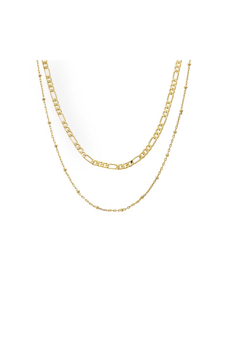 BY ADINA EDEN Two In One Figaro X Ball Chain Necklace, Main, color, Gold