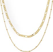 BY ADINA EDEN Two In One Figaro X Ball Chain Necklace