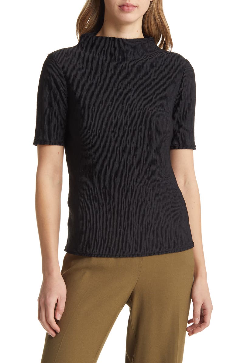 Halogen<sup>®</sup> Plissé Smocked Funnel Neck Top, Main, color, 